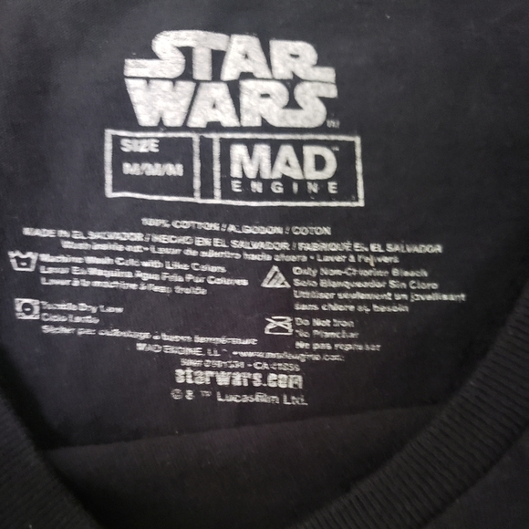 Star Wars Shirt Adult Medium Black Short Sleeve Crew Neck Darth Vader - Picture 7 of 7